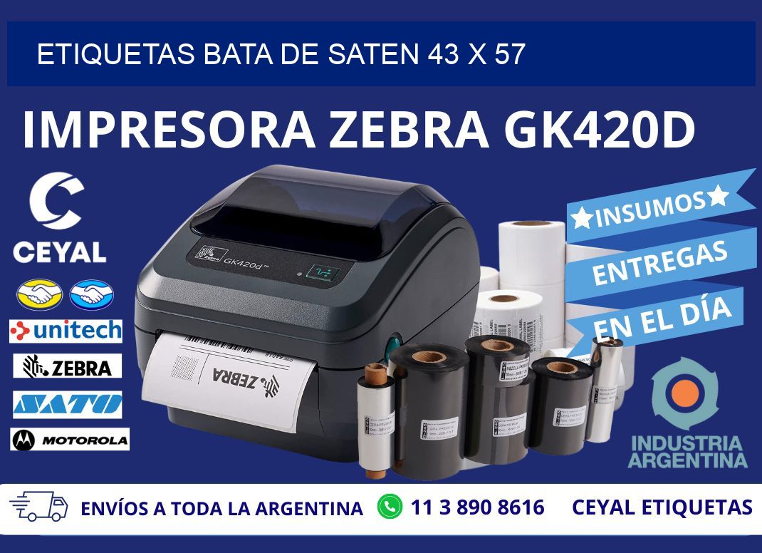 ETIQUETAS BATA DE SATEN 43 x 57