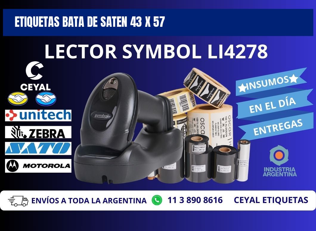 ETIQUETAS BATA DE SATEN 43 x 57