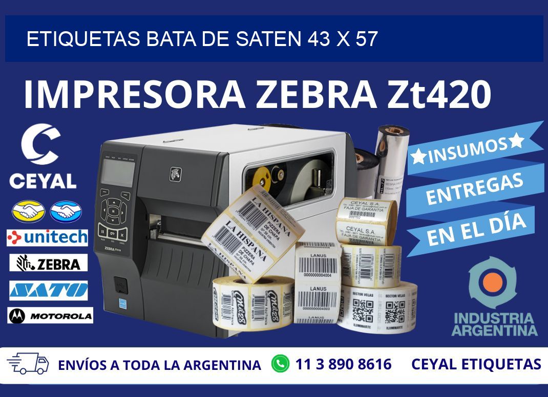 ETIQUETAS BATA DE SATEN 43 x 57