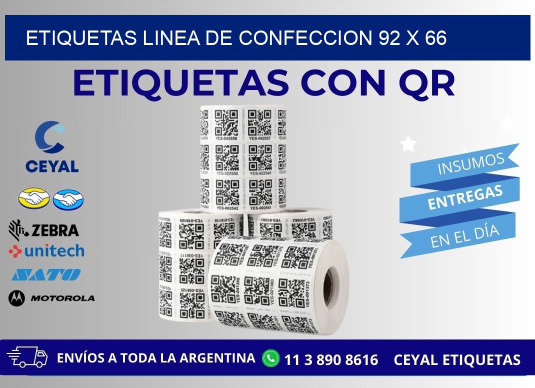 ETIQUETAS LINEA DE CONFECCION 92 x 66