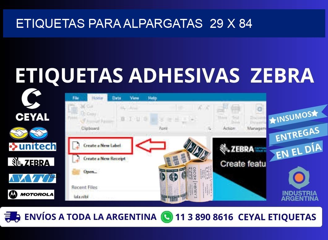 ETIQUETAS PARA ALPARGATAS  29 x 84