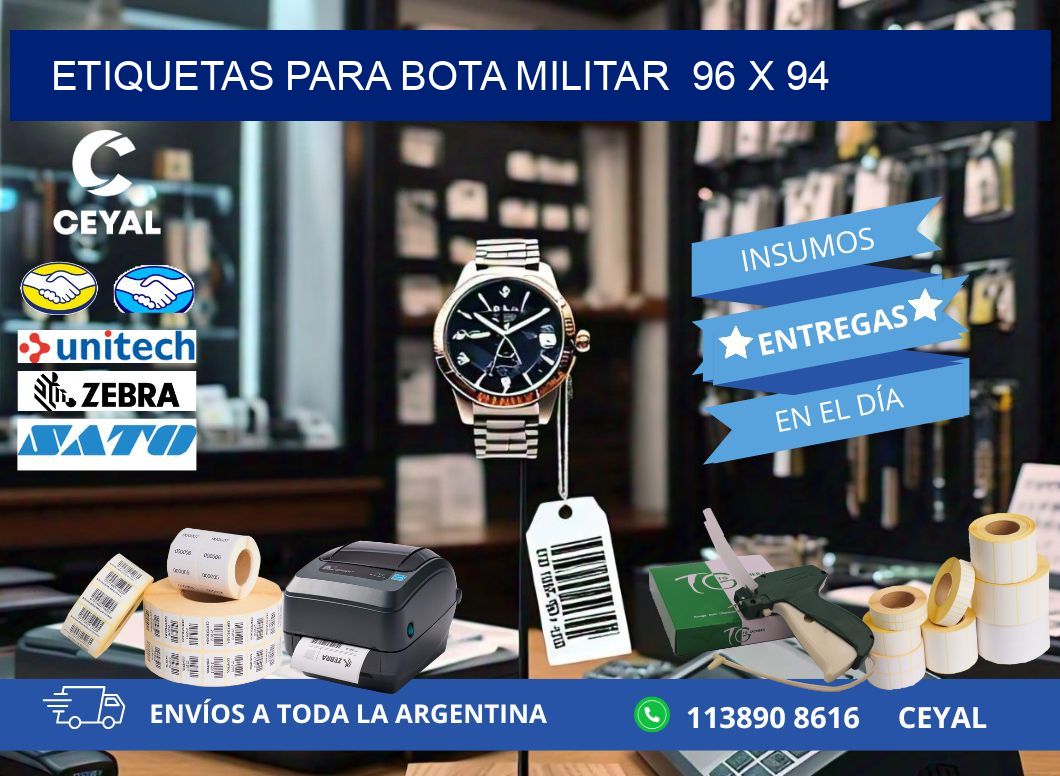 ETIQUETAS PARA BOTA MILITAR  96 x 94