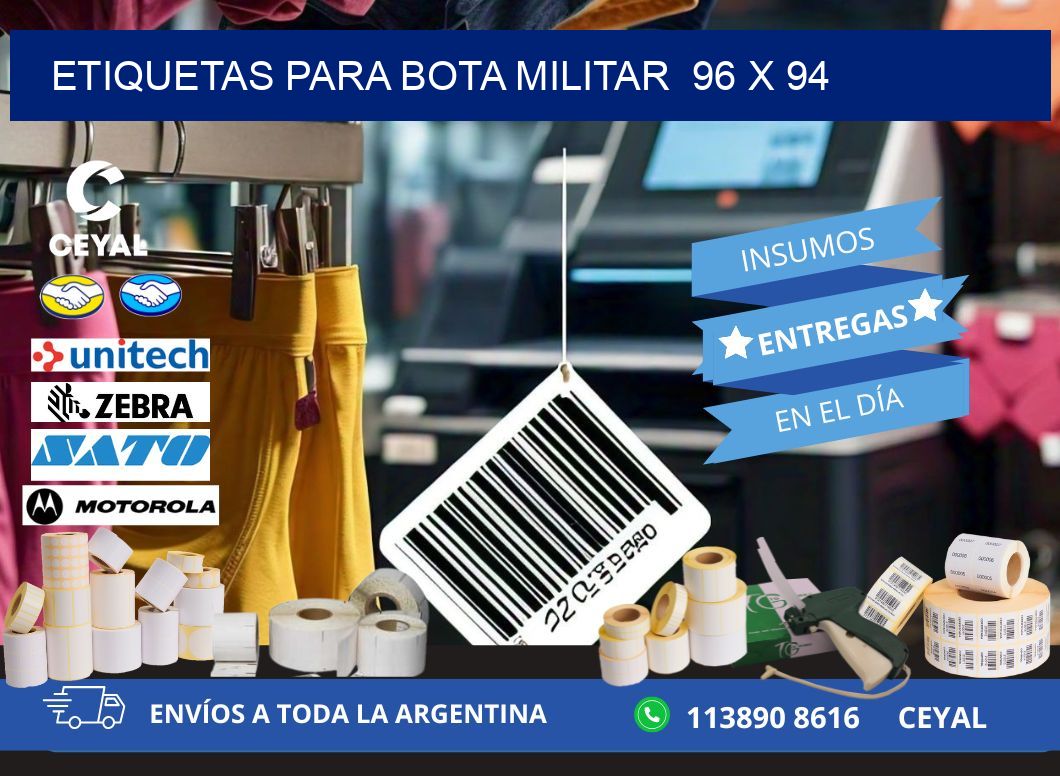 ETIQUETAS PARA BOTA MILITAR  96 x 94