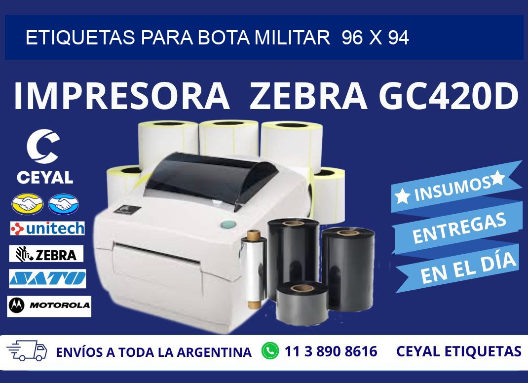ETIQUETAS PARA BOTA MILITAR  96 x 94