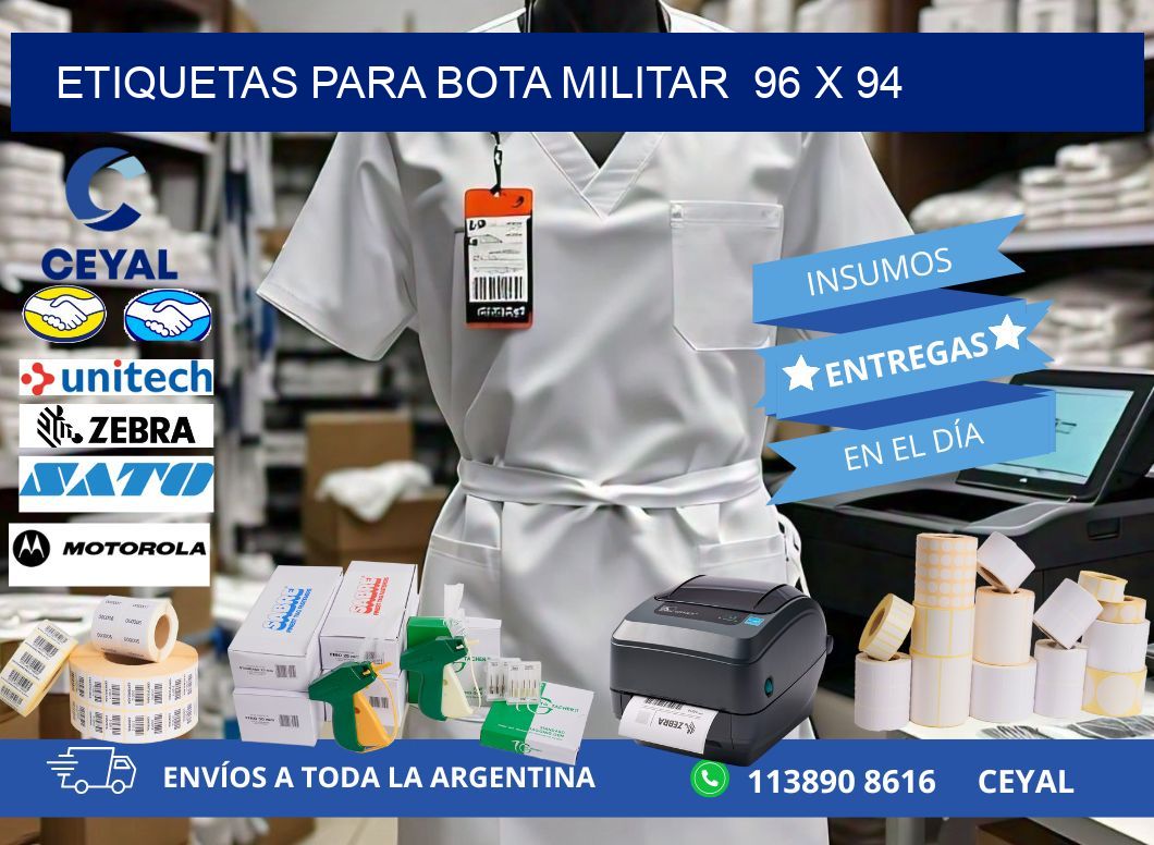 ETIQUETAS PARA BOTA MILITAR  96 x 94