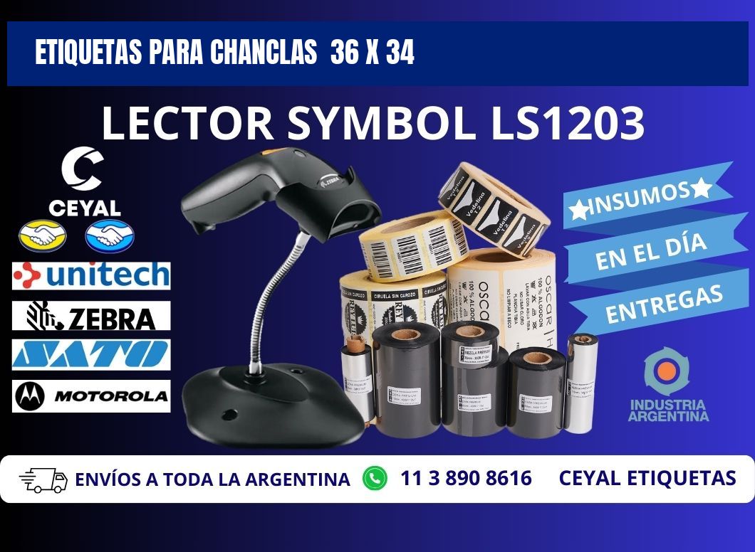 ETIQUETAS PARA CHANCLAS  36 x 34