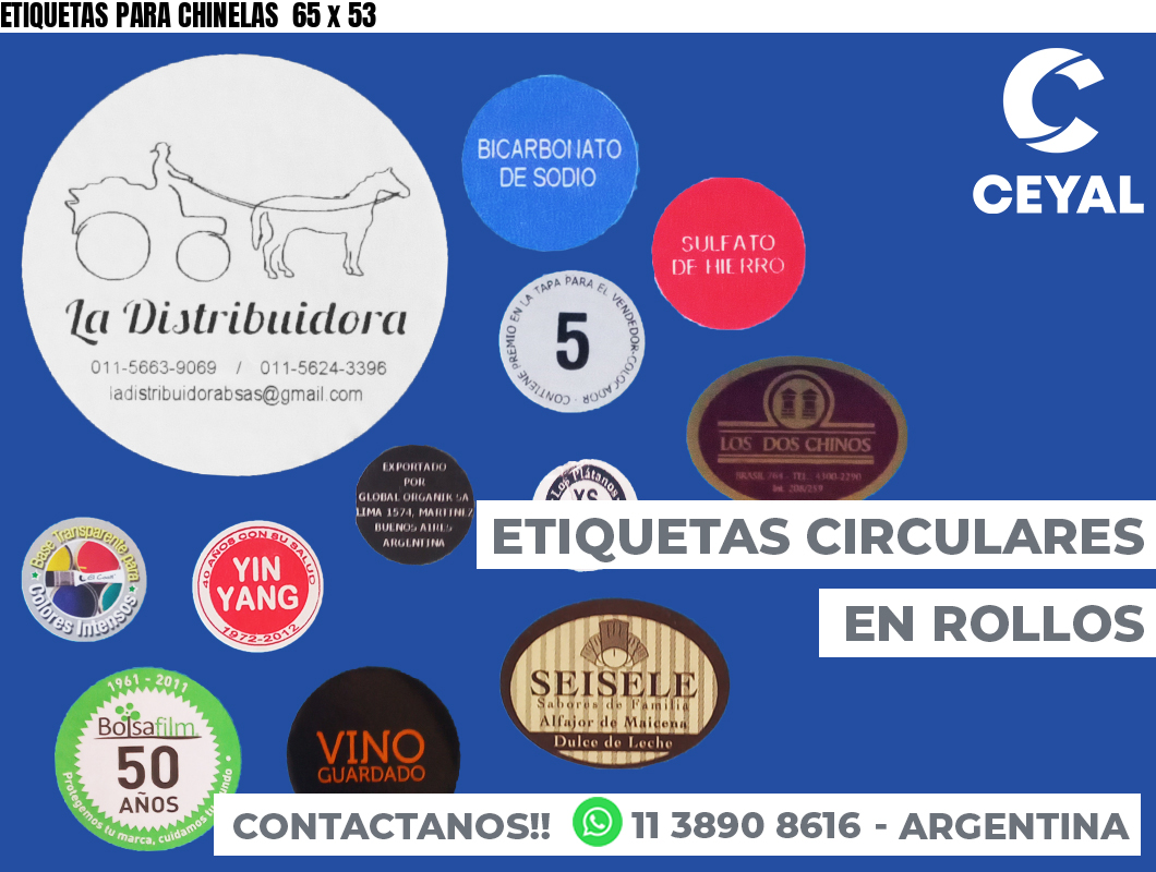 ETIQUETAS PARA CHINELAS  65 x 53