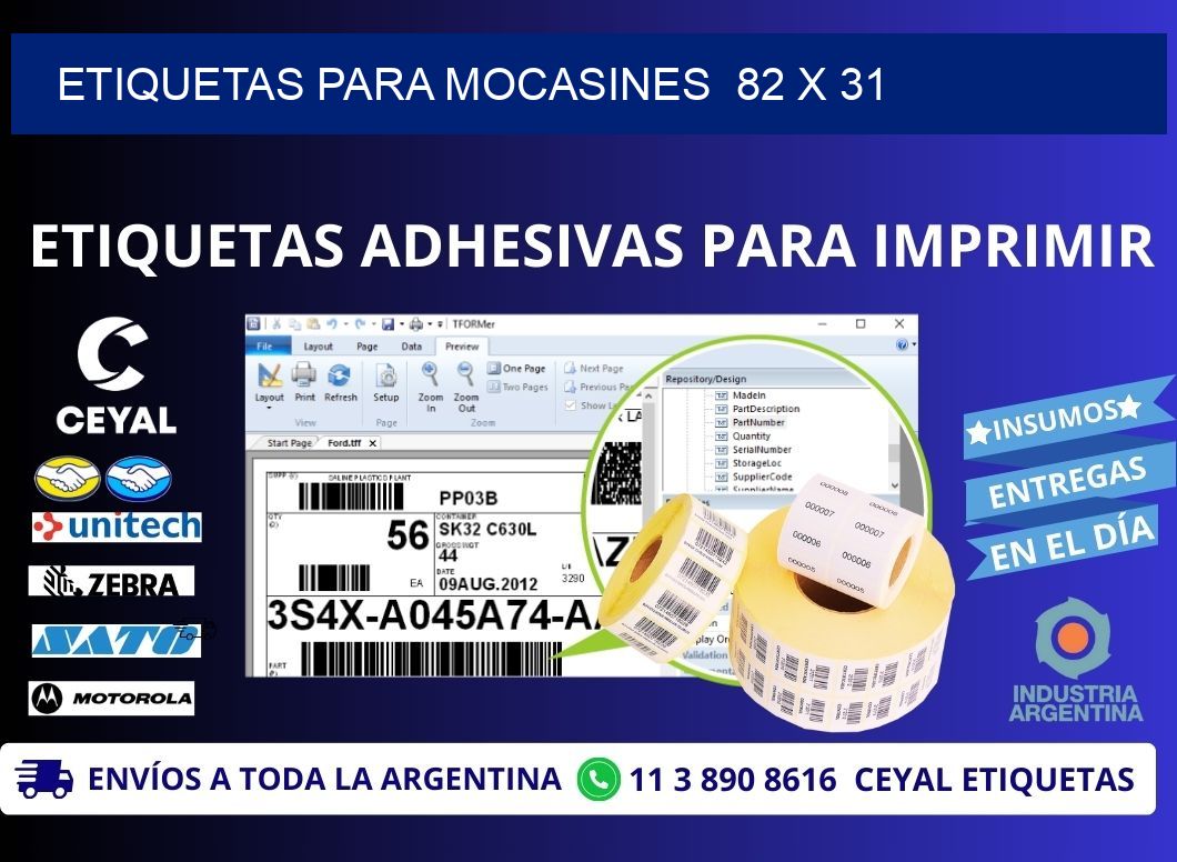 ETIQUETAS PARA MOCASINES  82 x 31