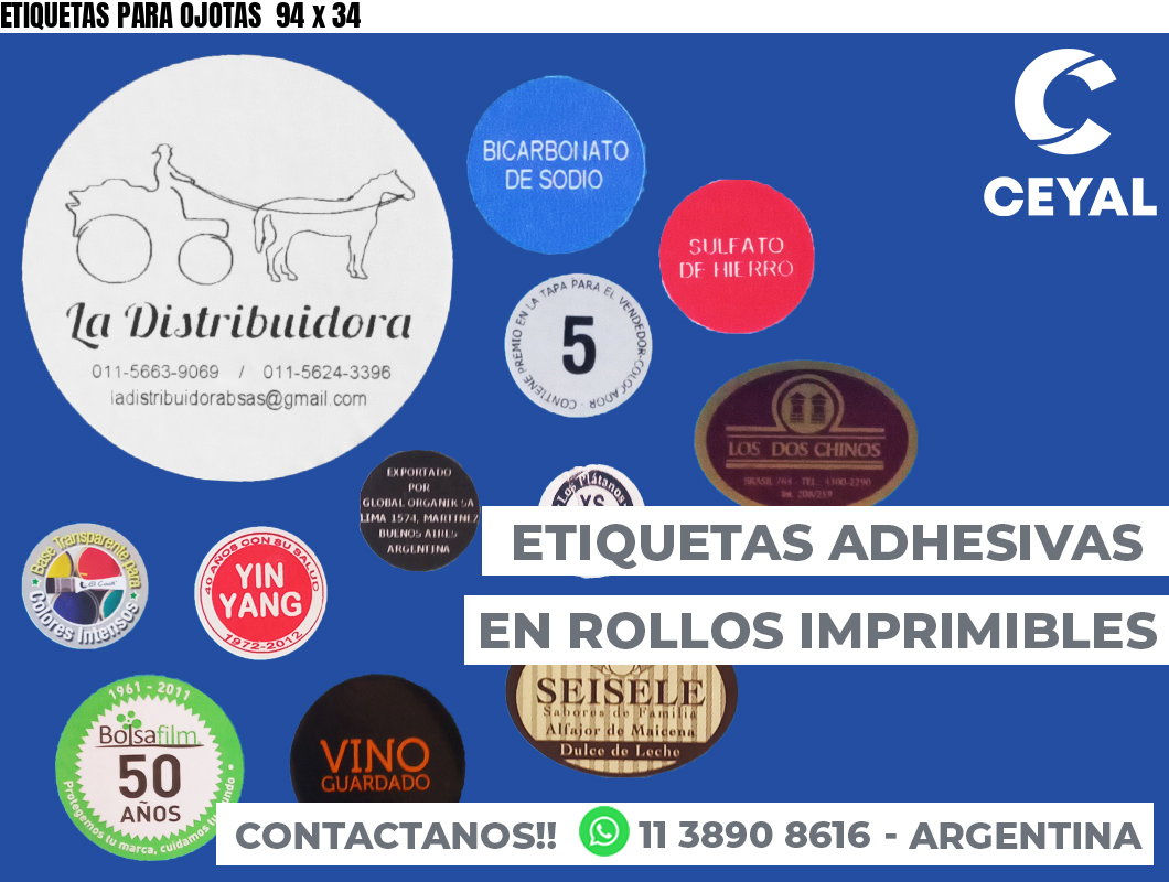 ETIQUETAS PARA OJOTAS  94 x 34