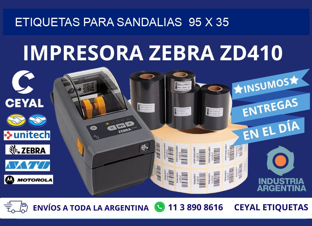 ETIQUETAS PARA SANDALIAS  95 x 35