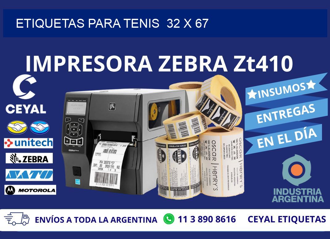 ETIQUETAS PARA TENIS  32 x 67