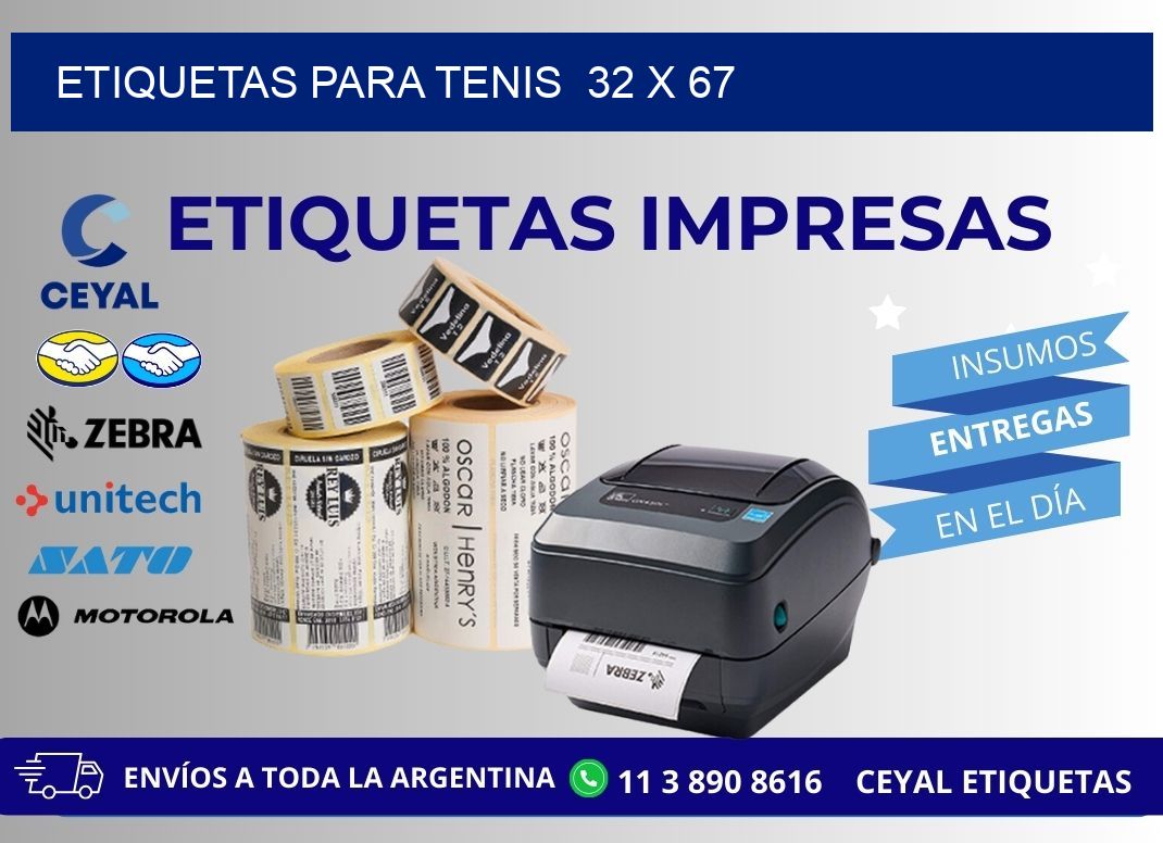 ETIQUETAS PARA TENIS  32 x 67