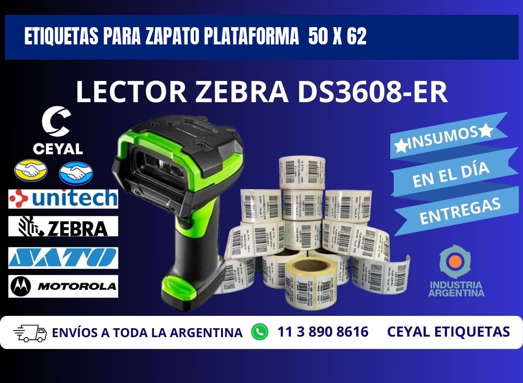 ETIQUETAS PARA ZAPATO PLATAFORMA  50 x 62