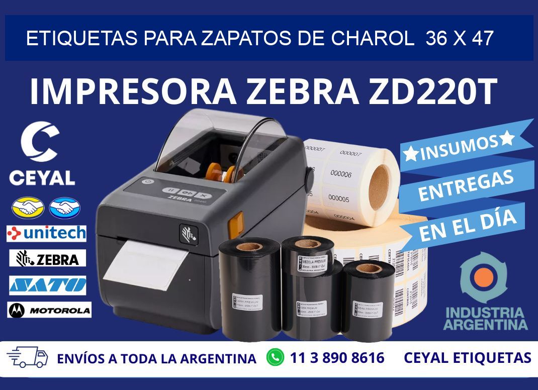 ETIQUETAS PARA ZAPATOS DE CHAROL  36 x 47