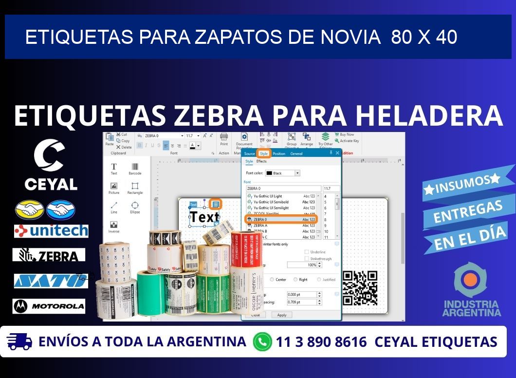 ETIQUETAS PARA ZAPATOS DE NOVIA  80 x 40