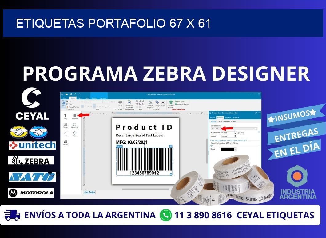 ETIQUETAS PORTAFOLIO 67 x 61