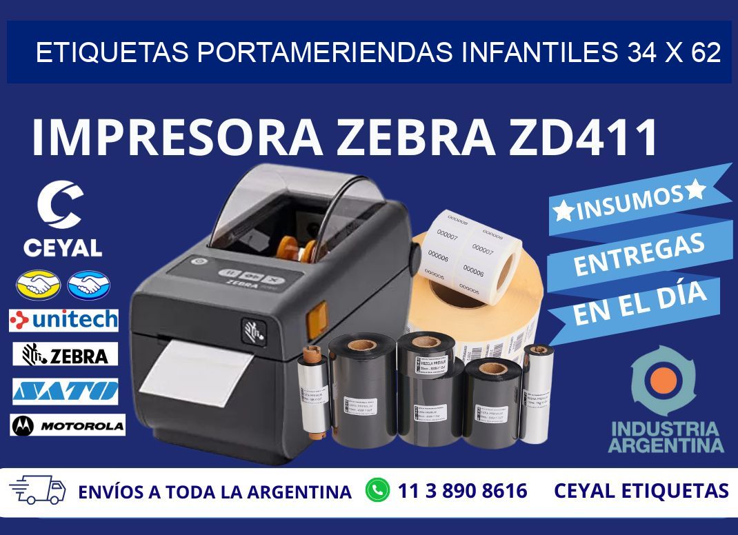 ETIQUETAS PORTAMERIENDAS INFANTILES 34 x 62
