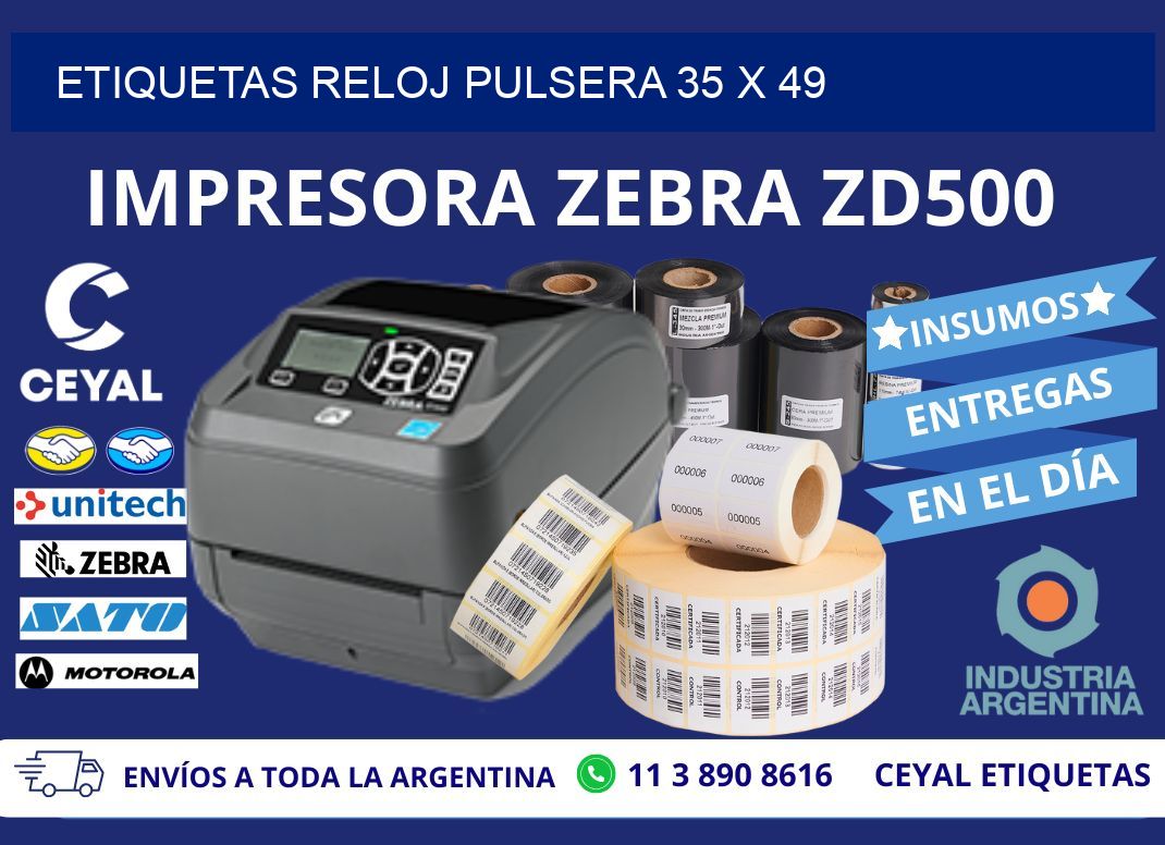 ETIQUETAS RELOJ PULSERA 35 x 49