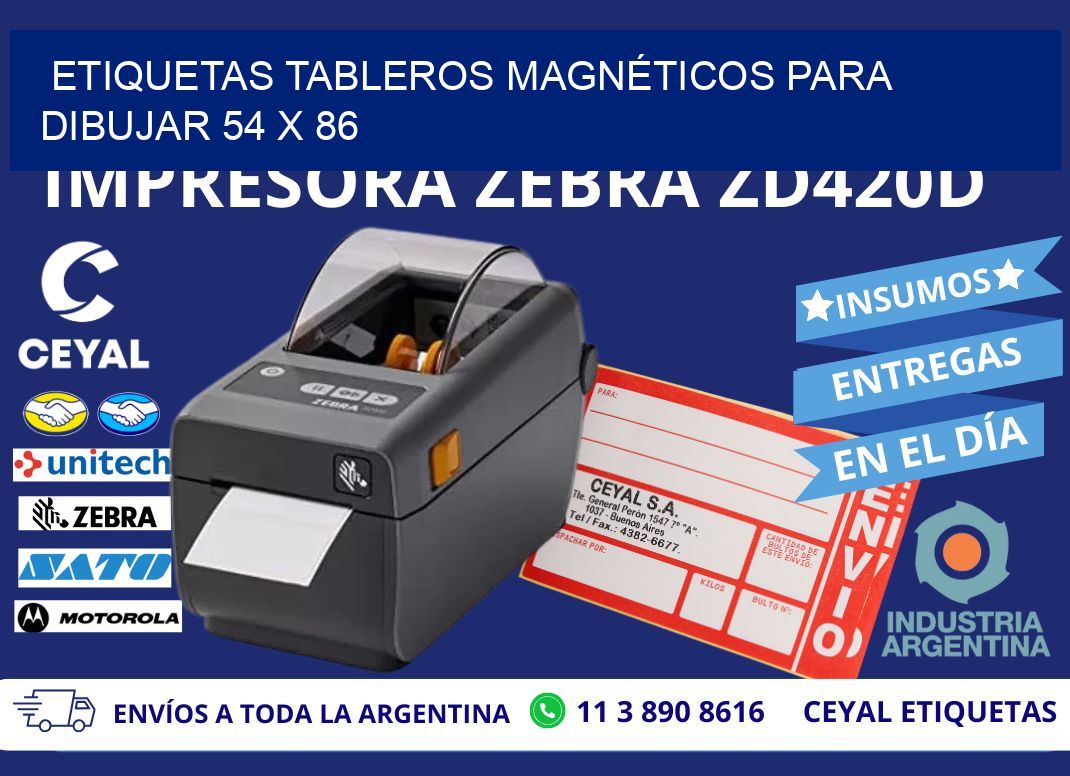 ETIQUETAS TABLEROS MAGNÉTICOS PARA DIBUJAR 54 x 86