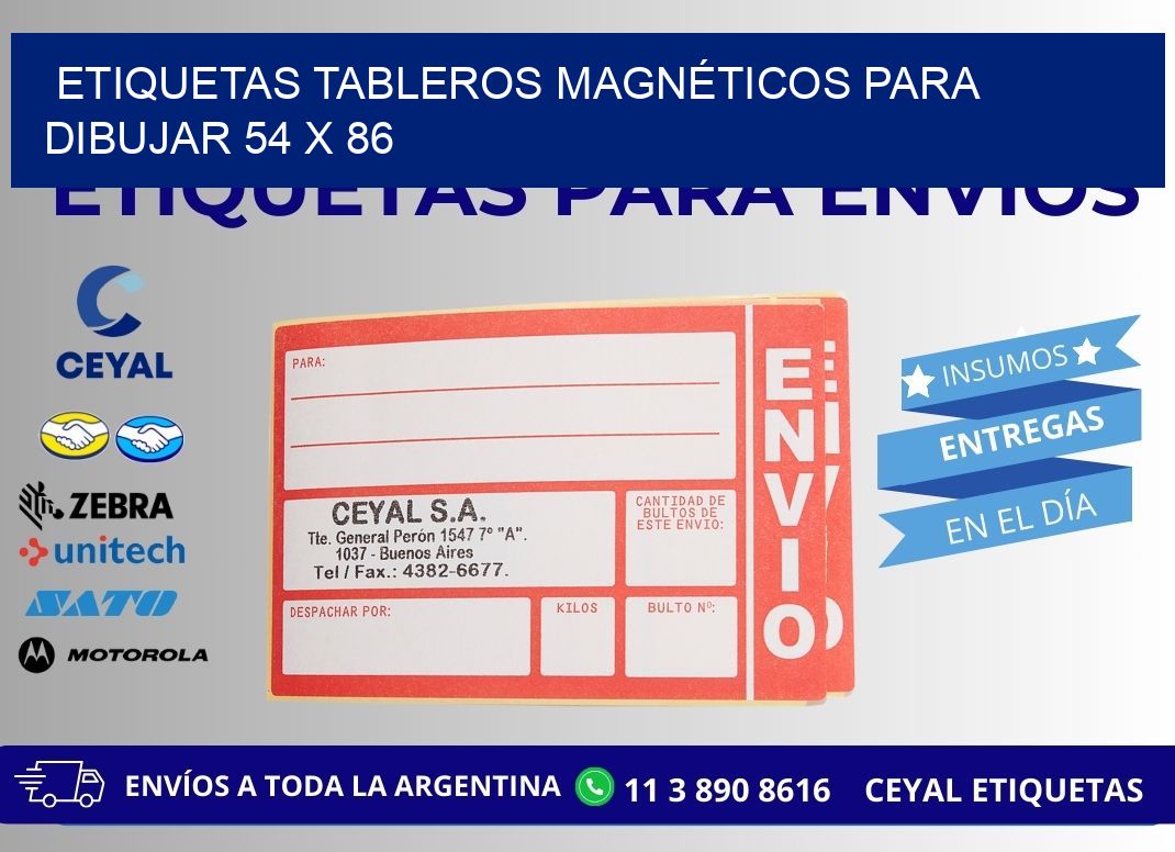 ETIQUETAS TABLEROS MAGNÉTICOS PARA DIBUJAR 54 x 86
