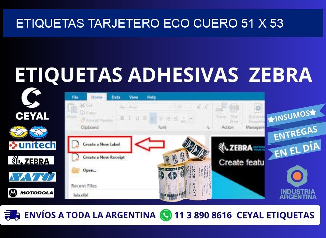 ETIQUETAS TARJETERO ECO CUERO 51 x 53
