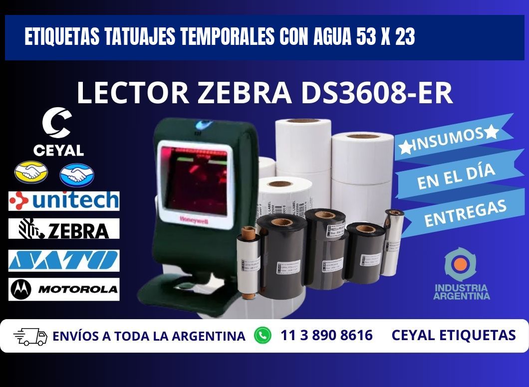 ETIQUETAS TATUAJES TEMPORALES CON AGUA 53 x 23