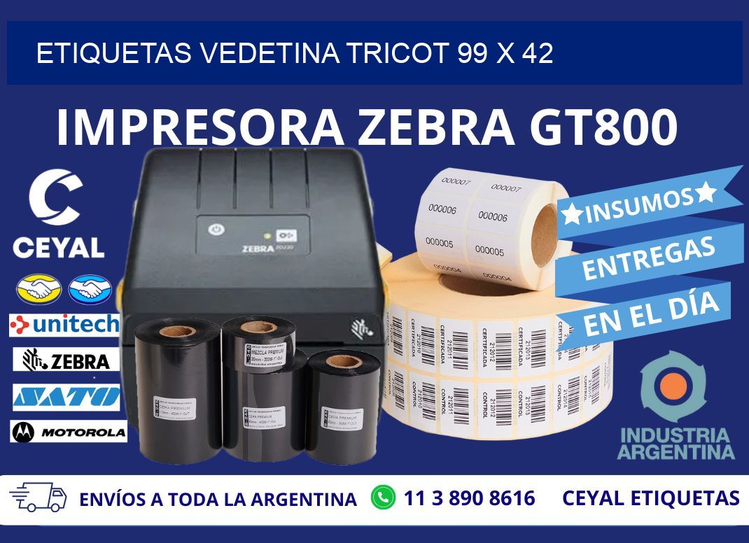 ETIQUETAS VEDETINA TRICOT 99 x 42