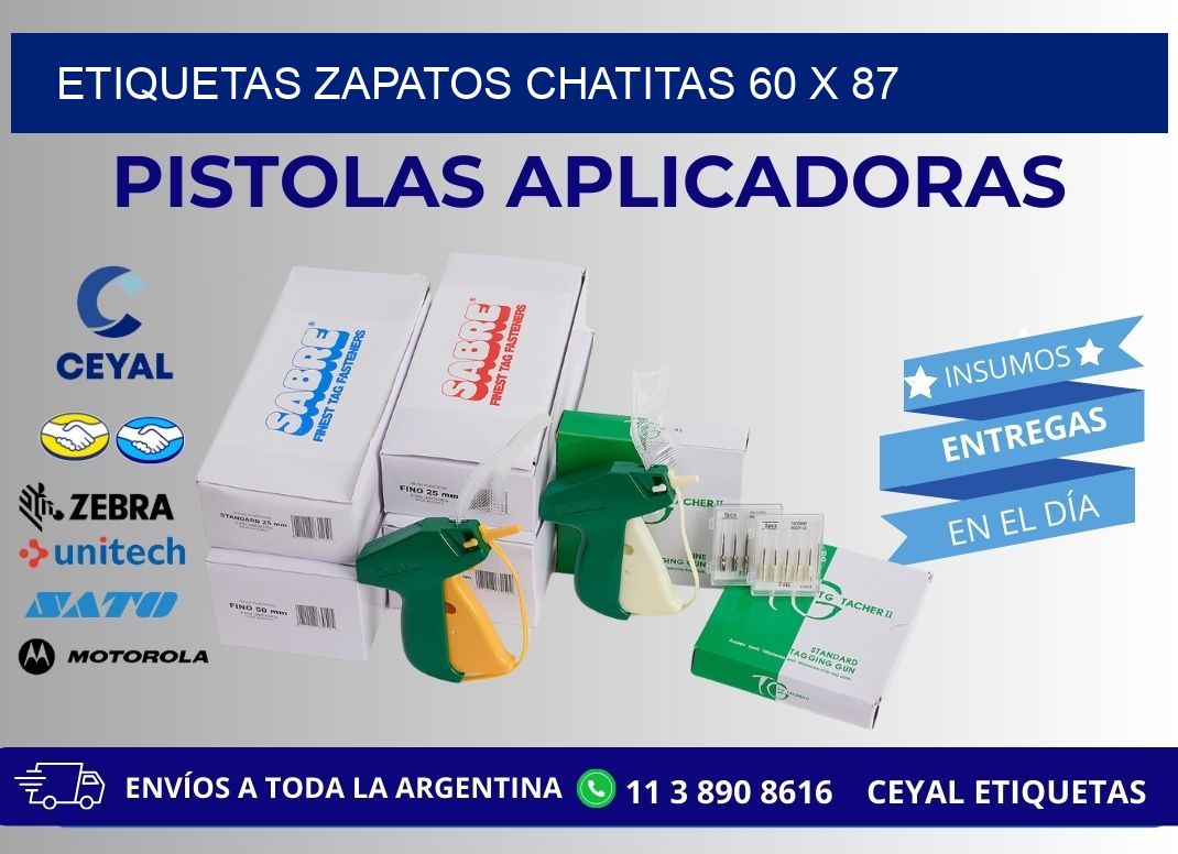 ETIQUETAS ZAPATOS CHATITAS 60 x 87