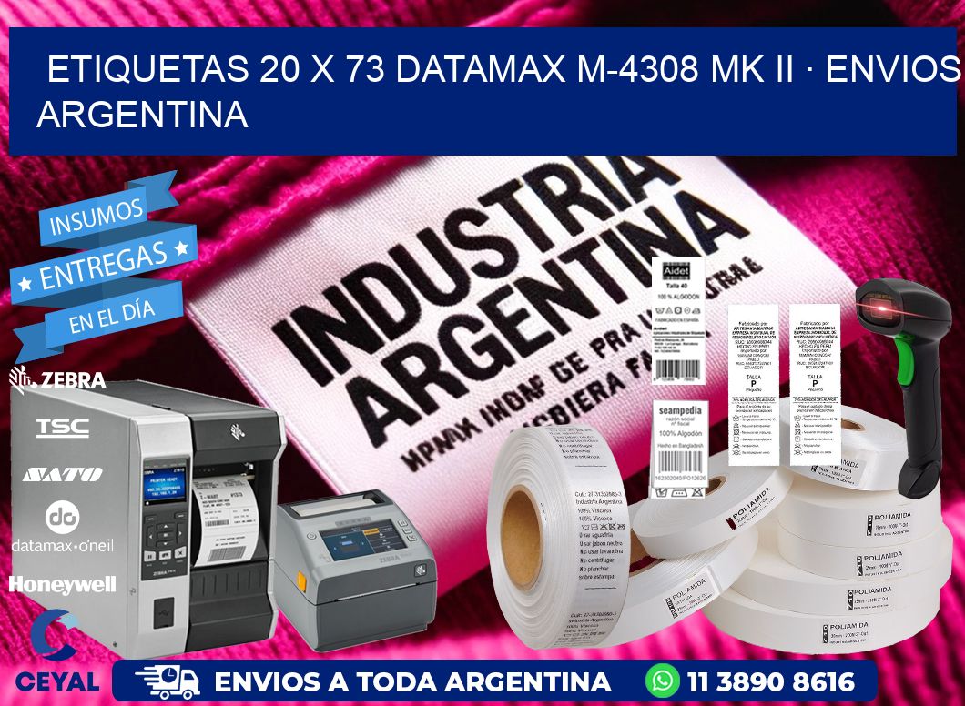 ETIQUETAS 20 x 73 DATAMAX M-4308 MK II · ENVIOS ARGENTINA