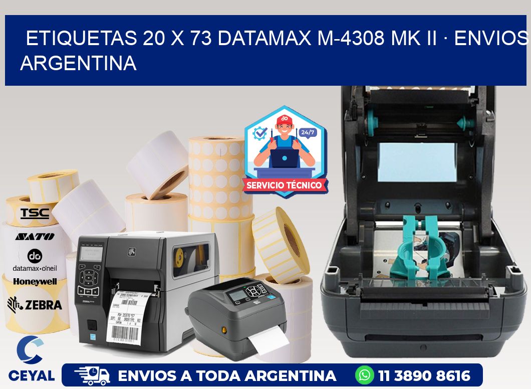 ETIQUETAS 20 x 73 DATAMAX M-4308 MK II · ENVIOS ARGENTINA