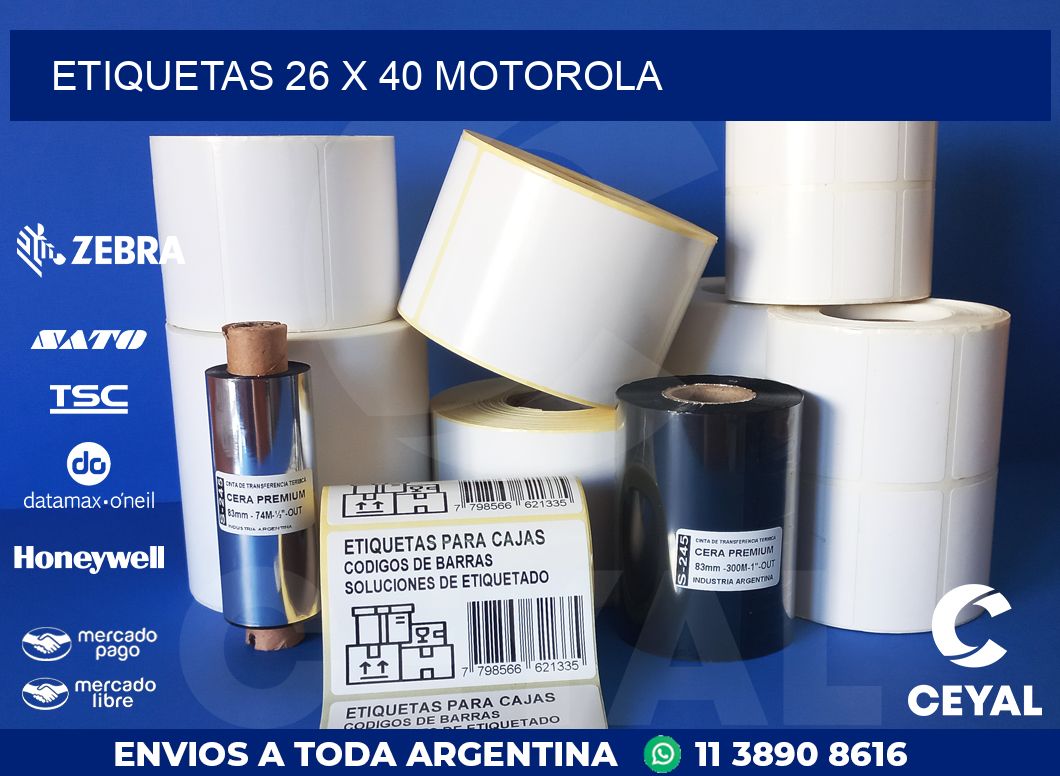 ETIQUETAS 26 x 40 MOTOROLA