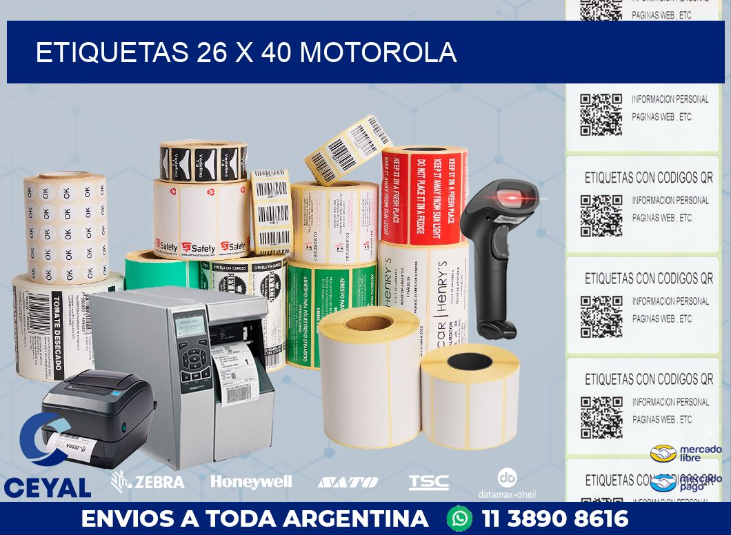 ETIQUETAS 26 x 40 MOTOROLA