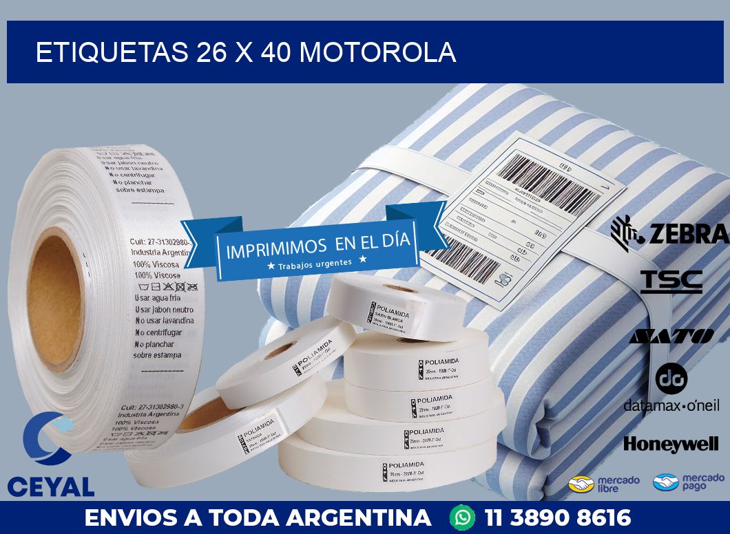 ETIQUETAS 26 x 40 MOTOROLA