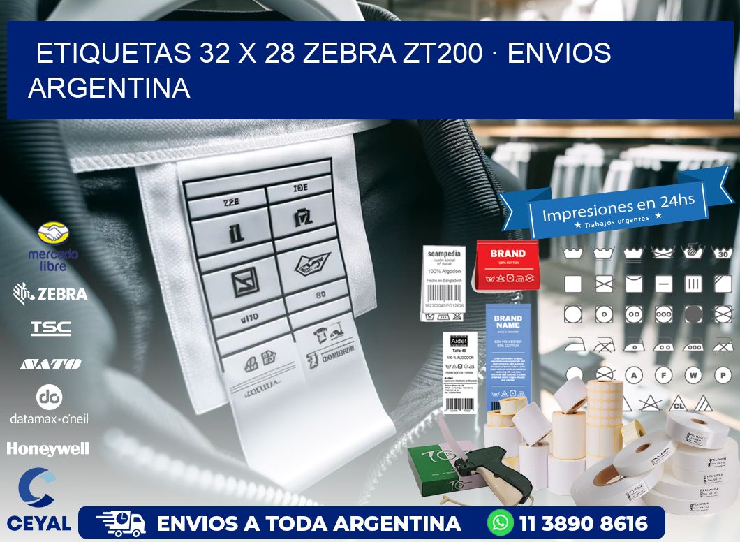 ETIQUETAS 32 x 28 ZEBRA ZT200 · ENVIOS ARGENTINA