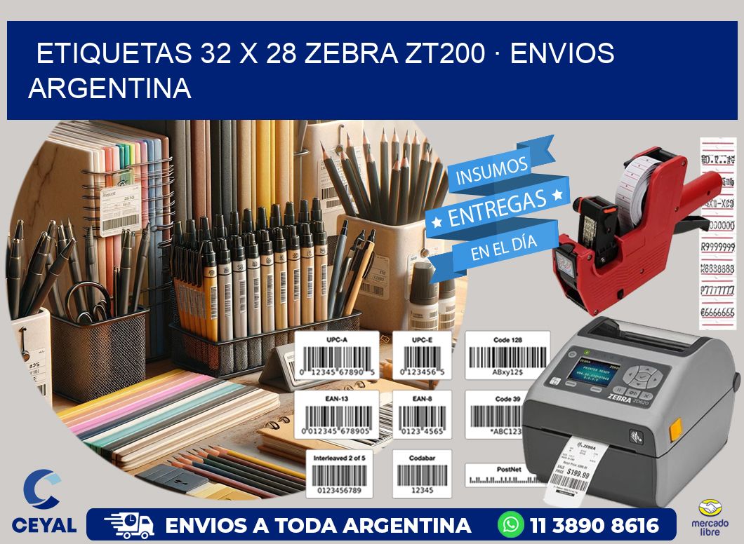 ETIQUETAS 32 x 28 ZEBRA ZT200 · ENVIOS ARGENTINA