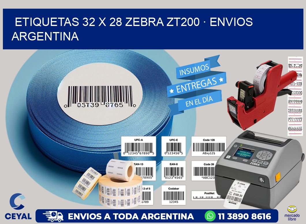 ETIQUETAS 32 x 28 ZEBRA ZT200 · ENVIOS ARGENTINA