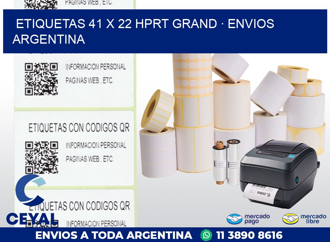 ETIQUETAS 41 x 22 HPRT GRAND · ENVIOS ARGENTINA