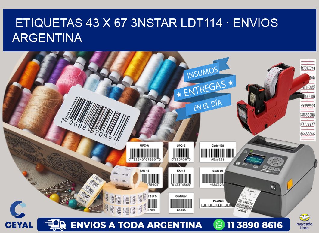 ETIQUETAS 43 x 67 3NSTAR LDT114 · ENVIOS ARGENTINA