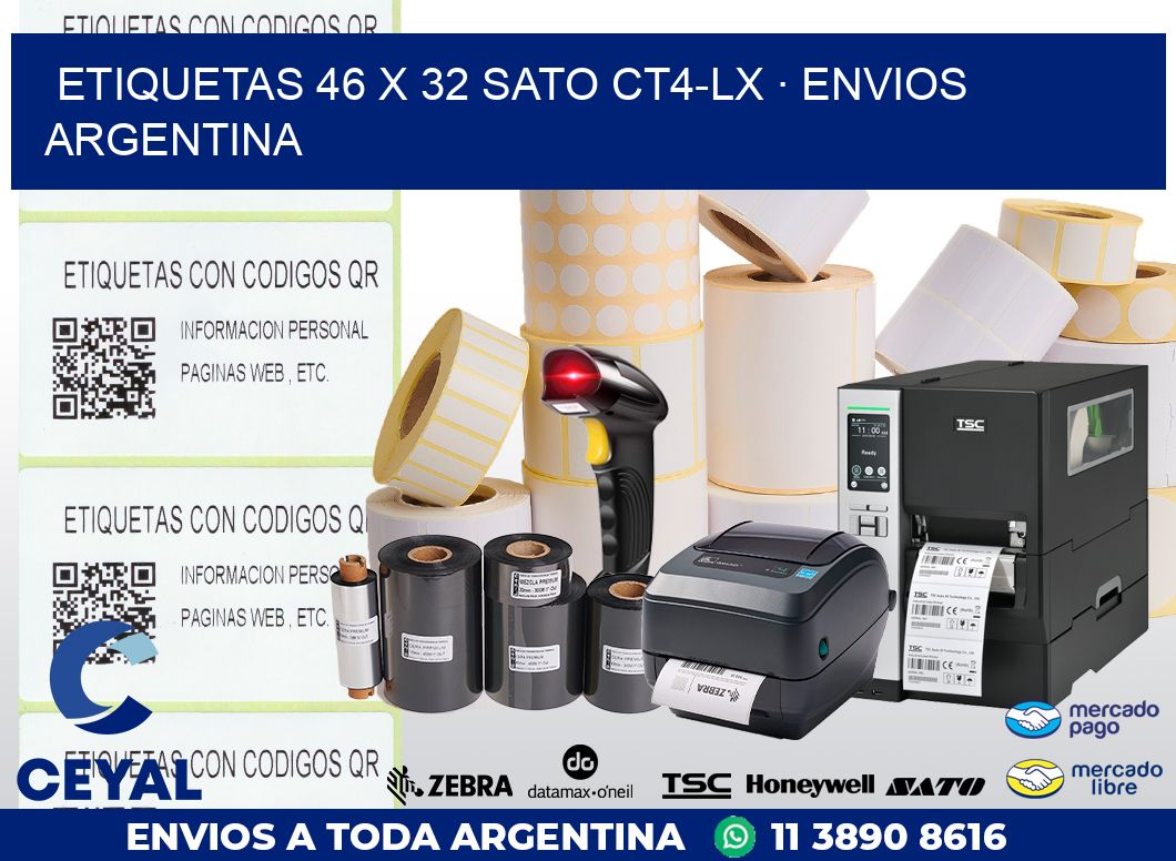 ETIQUETAS 46 x 32 SATO CT4-LX · ENVIOS ARGENTINA