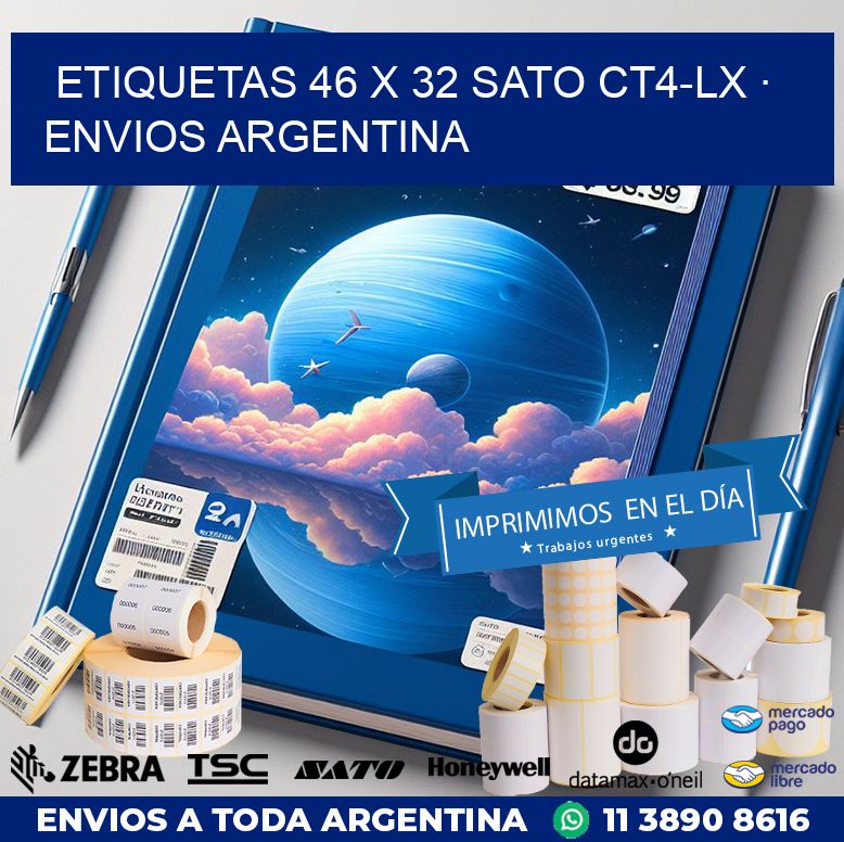 ETIQUETAS 46 x 32 SATO CT4-LX · ENVIOS ARGENTINA