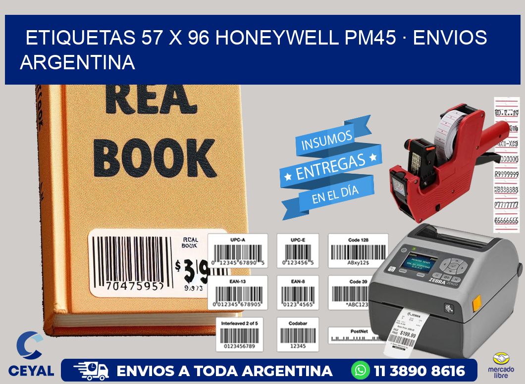 ETIQUETAS 57 x 96 HONEYWELL PM45 · ENVIOS ARGENTINA