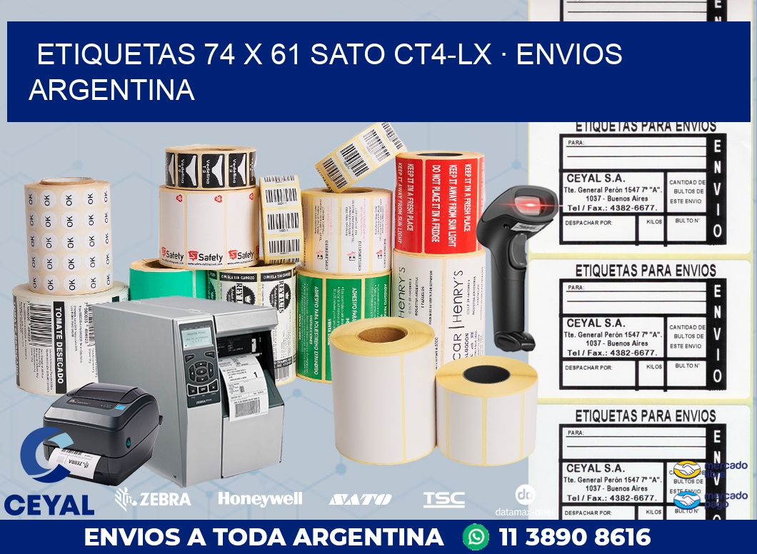 ETIQUETAS 74 x 61 SATO CT4-LX · ENVIOS ARGENTINA