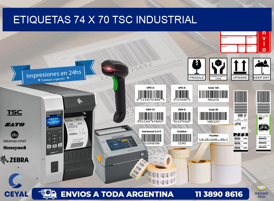 ETIQUETAS 74 x 70 TSC INDUSTRIAL