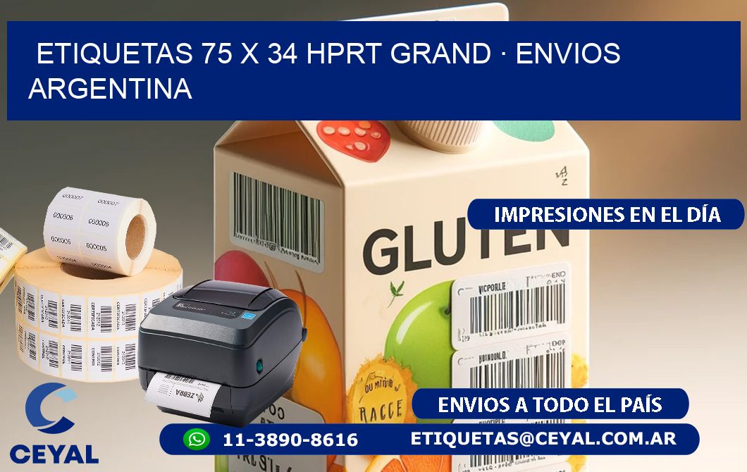 ETIQUETAS 75 x 34 HPRT GRAND · ENVIOS ARGENTINA