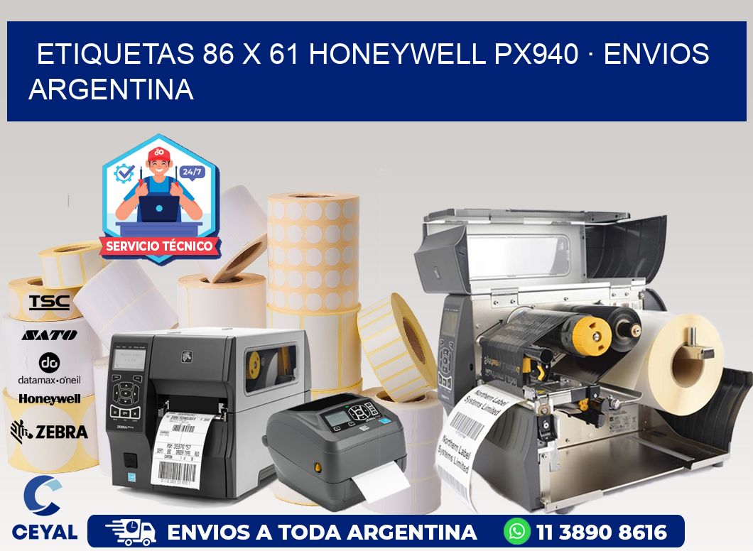 ETIQUETAS 86 x 61 HONEYWELL PX940 · ENVIOS ARGENTINA