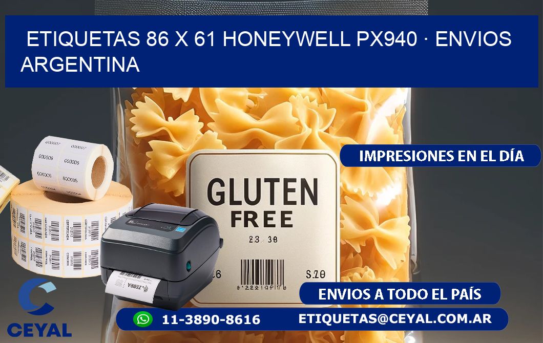 ETIQUETAS 86 x 61 HONEYWELL PX940 · ENVIOS ARGENTINA