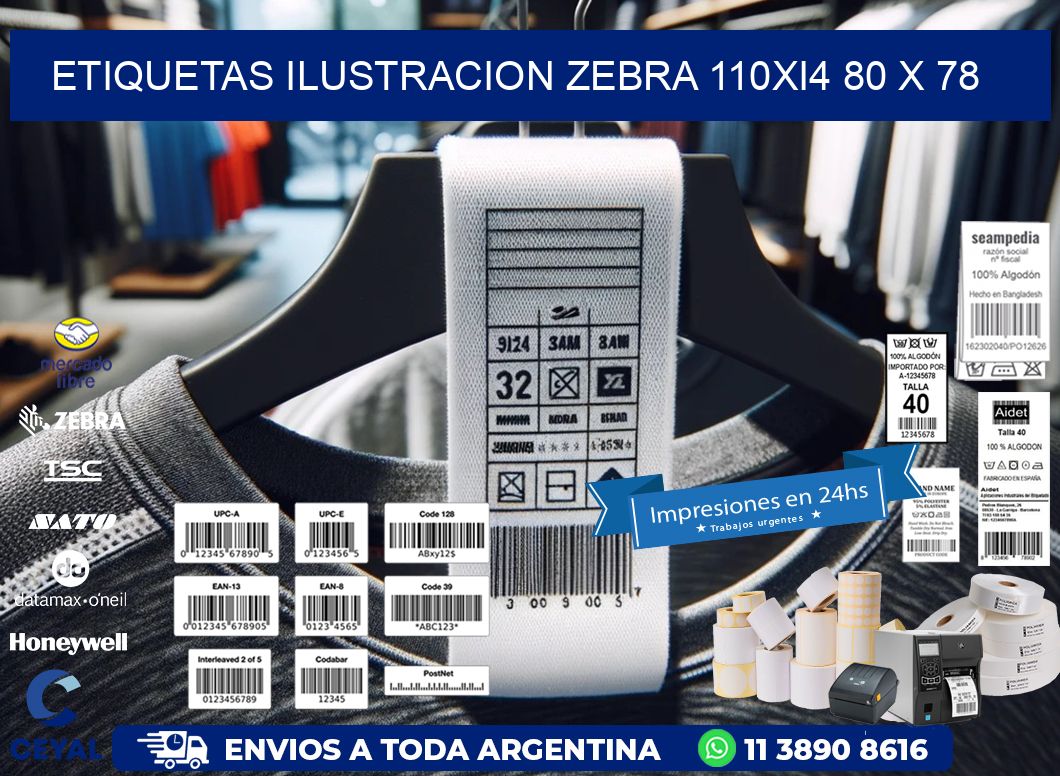 ETIQUETAS ILUSTRACION ZEBRA 110Xi4 80 x 78