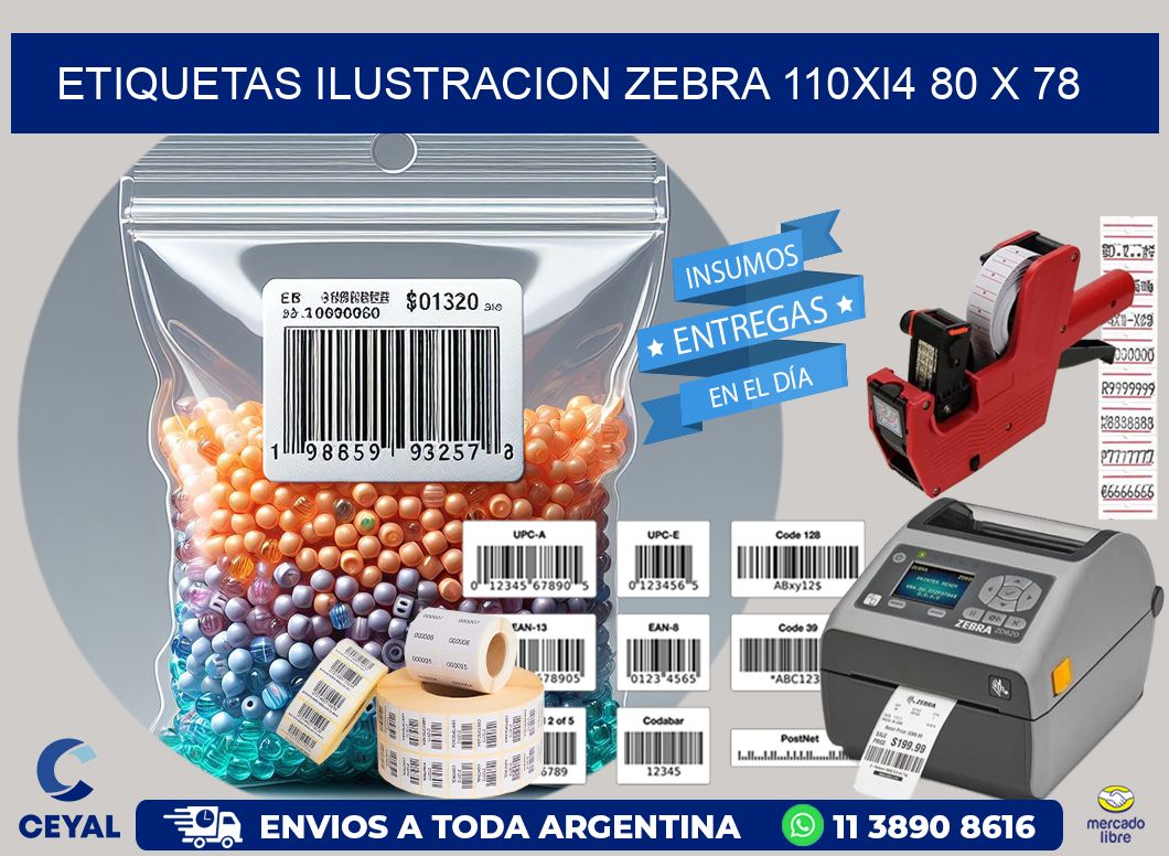 ETIQUETAS ILUSTRACION ZEBRA 110Xi4 80 x 78
