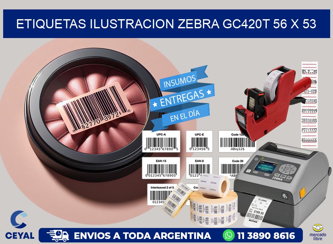 ETIQUETAS ILUSTRACION ZEBRA GC420T 56 x 53