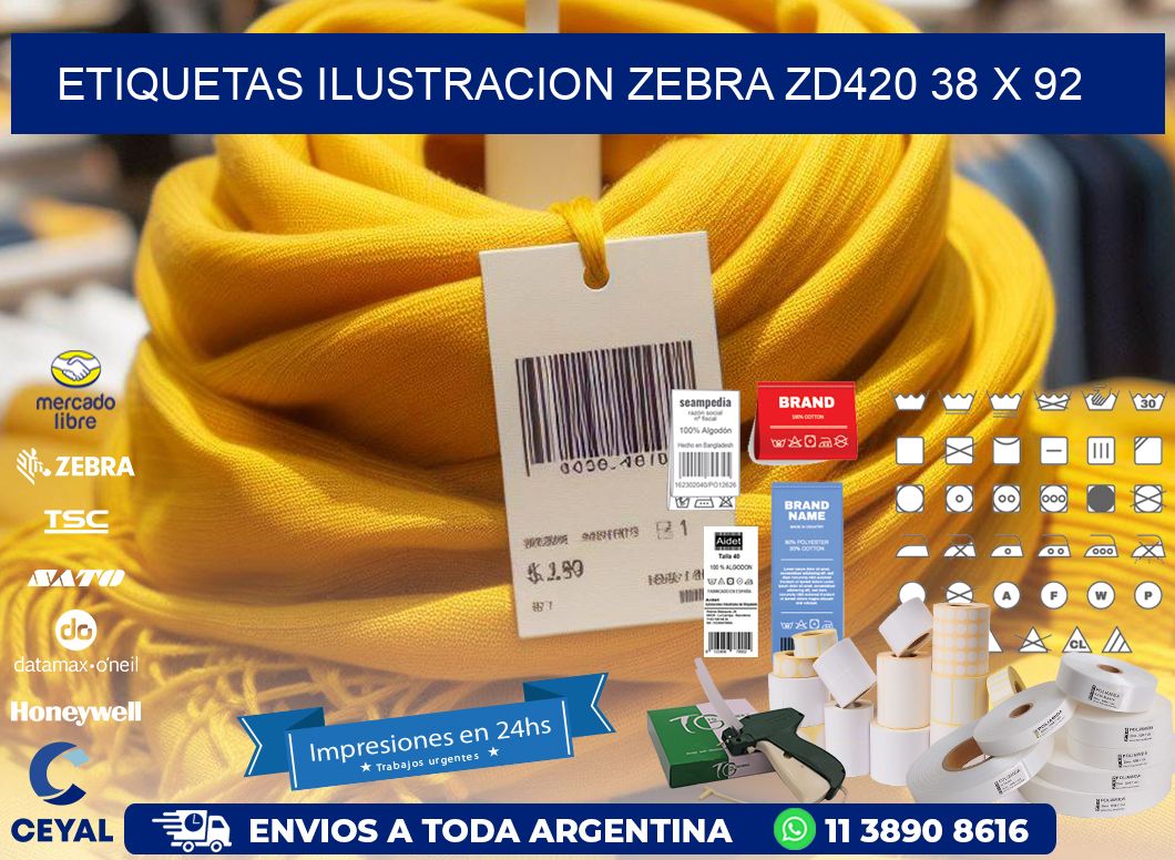 ETIQUETAS ILUSTRACION ZEBRA ZD420 38 x 92